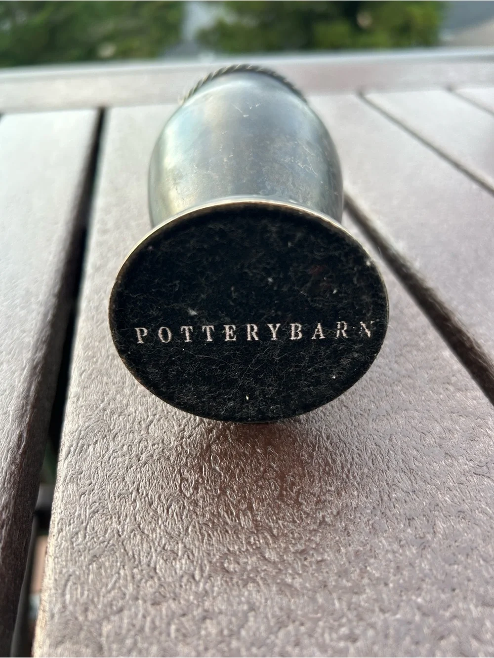 Pottery Barn Antiqued Black/Gold Weighted Bud Vase